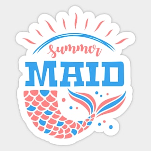 Summer Maid Beautiful Art Sticker